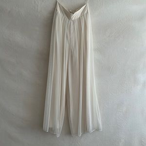 Vintage Carmen Marc Valvo Cream Tulle Pants